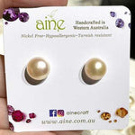 Silver Stud Earrings Freshwater Pearls Round 8mm - Ai NeDefault Category