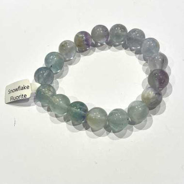 Snowflake Fluorite Crystal Gemstone Bracelet - 10mm | Clarity and Balance Bracelet - Ai NeDefault Category
