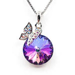 Sterling silver Swarovski Pendant Butterfly Round Vitrail Light - Ai NeDefault Category