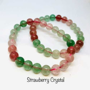 Strawberry Crystal Quartz Gemstone Bracelet size 8mm - Ai NeJewellery