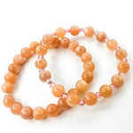 Sunstone Gemstone / Swarovski Crystals Bracelet size 8mm - Ai NeJewellery