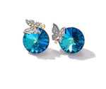 Swarovski Crystal Stud Earrings Round small Butterfly multi colour - Ai NeDefault Category