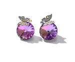 Swarovski Crystal Stud Earrings Round small Butterfly multi colour - Ai NeDefault Category