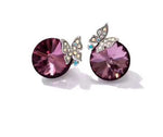 Swarovski Crystal Stud Earrings Round small Butterfly multi colour - Ai NeDefault Category