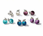 Swarovski Crystal Stud Earrings Round small Butterfly multi colour - Ai NeDefault Category