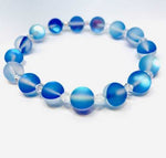 Swarovski Crystals / Aqua Mystic Aura Quartz Gemstone Bracelet size 8mm - Ai NeJewellery