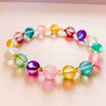 Swarovski Crystals / Aqua Mystic Aura Quartz Gemstone Bracelet size 8mm - Ai NeJewellery