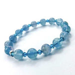 Swarovski Crystals / Blue Fluorite Gemstone Bracelet size 8mm - Ai NeJewellery