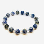 Swarovski Crystals / Blue Spot Jasper Gemstone Bracelet size 8mm - Ai NeJewellery
