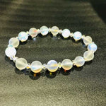 Swarovski Crystals / Frosted Clear Mystic Aura Quartz Gemstone Bracelet size 8mm - Ai NeJewellery