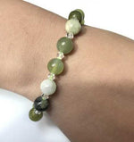 Swarovski Crystals / Green Yellow Jade Gemstone Bracelet size 8mm - Ai NeJewellery