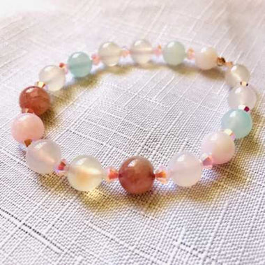 Swarovski Crystals / Mix Agate Gemstone Bracelet size 8mm - Ai NeJewellery