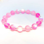 Swarovski Crystals / Mystic Aura Quartz Gemstone Bracelet size 8mm Pink - Ai NeJewellery