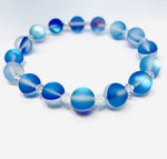 Swarovski Crystals / Mystic Aura Quartz Gemstone Bracelet size 8mm Sapphire Blue - Ai NeJewellery