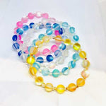 Swarovski Crystals / Mystic Aura Quartz Gemstone Bracelet size 8mm Sapphire Blue - Ai NeJewellery