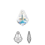 Swarovski Crystals Pendant, Crystal AB, 16x11mm faceted baroque pendant (6090). - Ai NeDefault Category