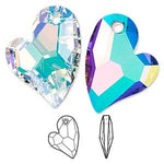Swarovski Crystals Pendant, Crystal AB, 17x13mm faceted Devoted 2 U Heart pendant (6261) - Ai NeDefault Category