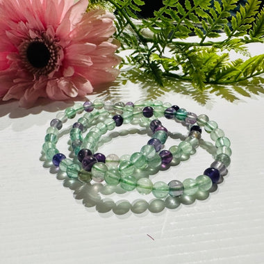 Swarovski Crystals / Rainbow Fluorite Gemstone Bracelet - Ai NeJewellery