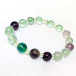 Swarovski Crystals / Rainbow Fluorite Gemstone Bracelet - Ai NeJewellery