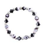 Swarovski/ European Glass Bracelet Black & white - Ai NeJewellery