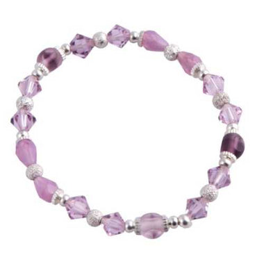 Swarovski/ European Glass Bracelet Light Amethyst - Ai NeJewellery