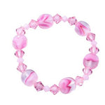 Swarovski/ European Glass Bracelet Pink Stripes ( Children Size) - Ai NeJewellery