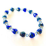 Swarovski / European Glass Bracelet Sapphire Blue - Ai NeJewellery
