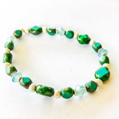 Swarovski / European Glass Bracelet Turquoise - Ai NeJewellery