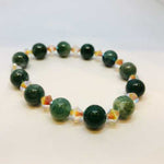 Swarovski / Green Agate Gemstone Bracelet Grade A size 10mm - Ai NeJewellery