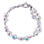 Swarovski Pearls / Crystals weaved Bracelet Cream / white - Ai NeJewellery
