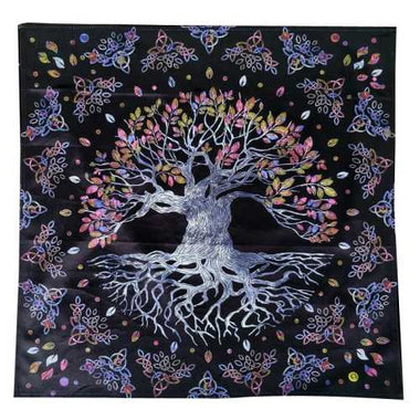 The Cosmic Connection with our Tree of Life Velvet Flannel Cloth - 64cm | Grey Blue - Ai NeDefault Category