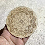 Wooden Crystal Grid Plate Mandala Meditation 10cm - Ai NeFeatured