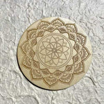 Wooden Crystal Grid Plate Mandala Meditation 10cm - Ai NeFeatured