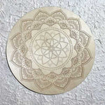 Wooden Crystal Grid Plate Mandala Meditation 20cm - Ai NeGifts & Crystals